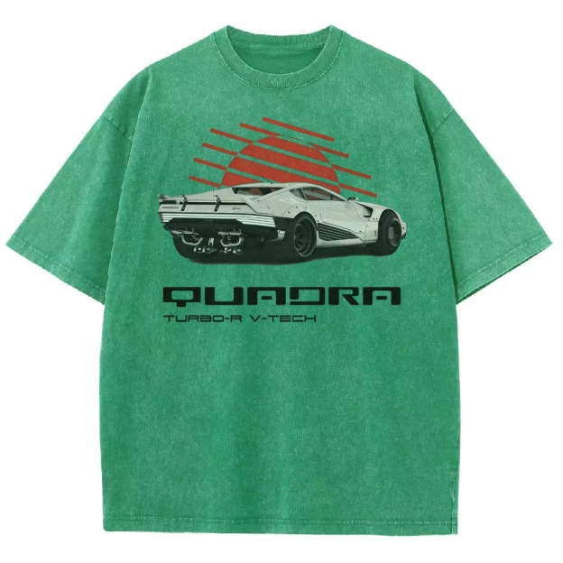Quadra Turbo-R V-Tech Car Graphic Washed T-Shirt