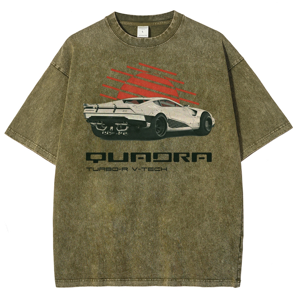 Quadra Turbo-R V-Tech Car Graphic Washed T-Shirt