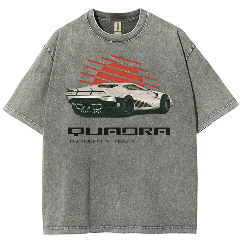 Quadra Turbo-R V-Tech Car Graphic Washed T-Shirt