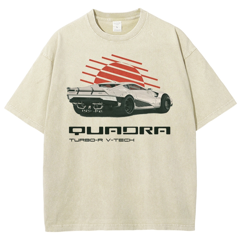Quadra Turbo-R V-Tech Car Graphic Washed T-Shirt
