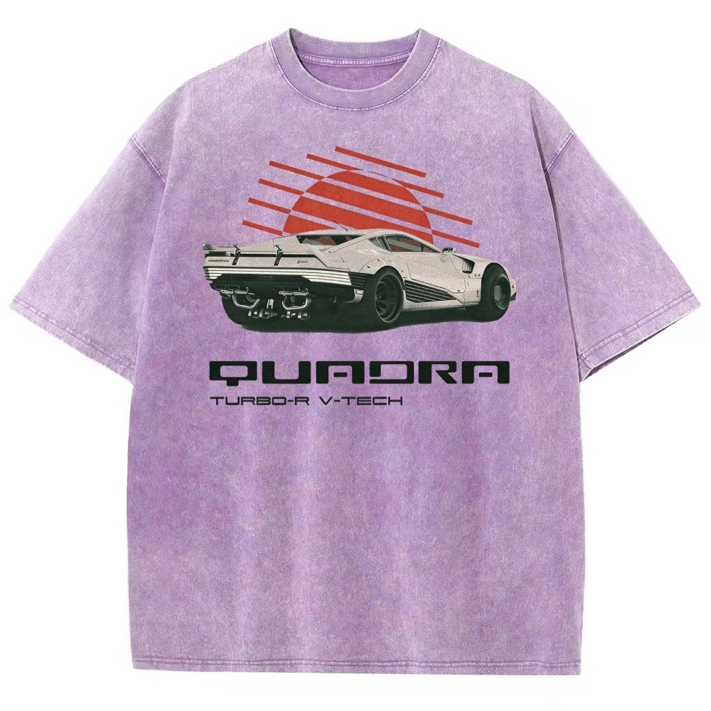 Quadra Turbo-R V-Tech Car Graphic Washed T-Shirt