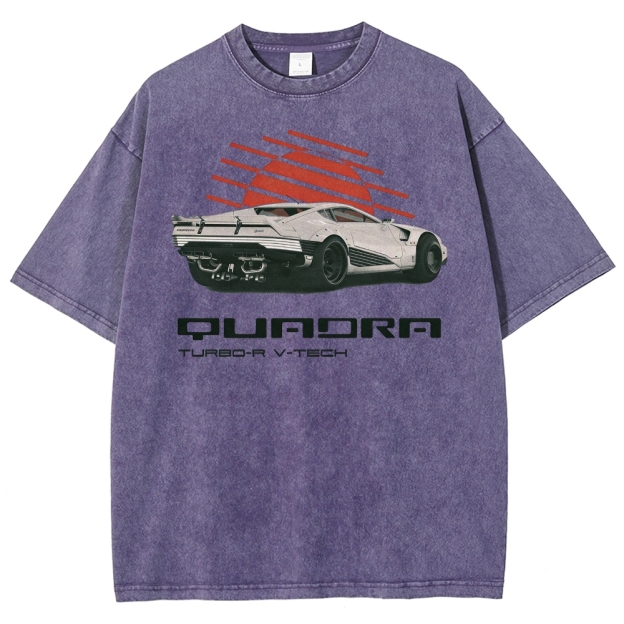 Quadra Turbo-R V-Tech Car Graphic Washed T-Shirt
