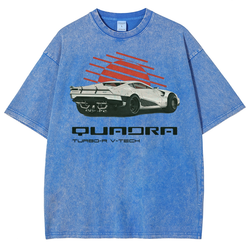 Quadra Turbo-R V-Tech Car Graphic Washed T-Shirt
