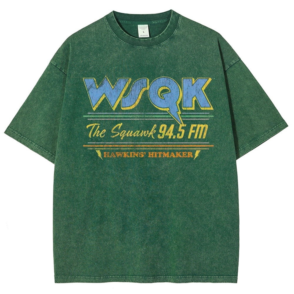 WSQK 94.5 FM Hawkins Hitmaker Graphic Washed T-Shirt