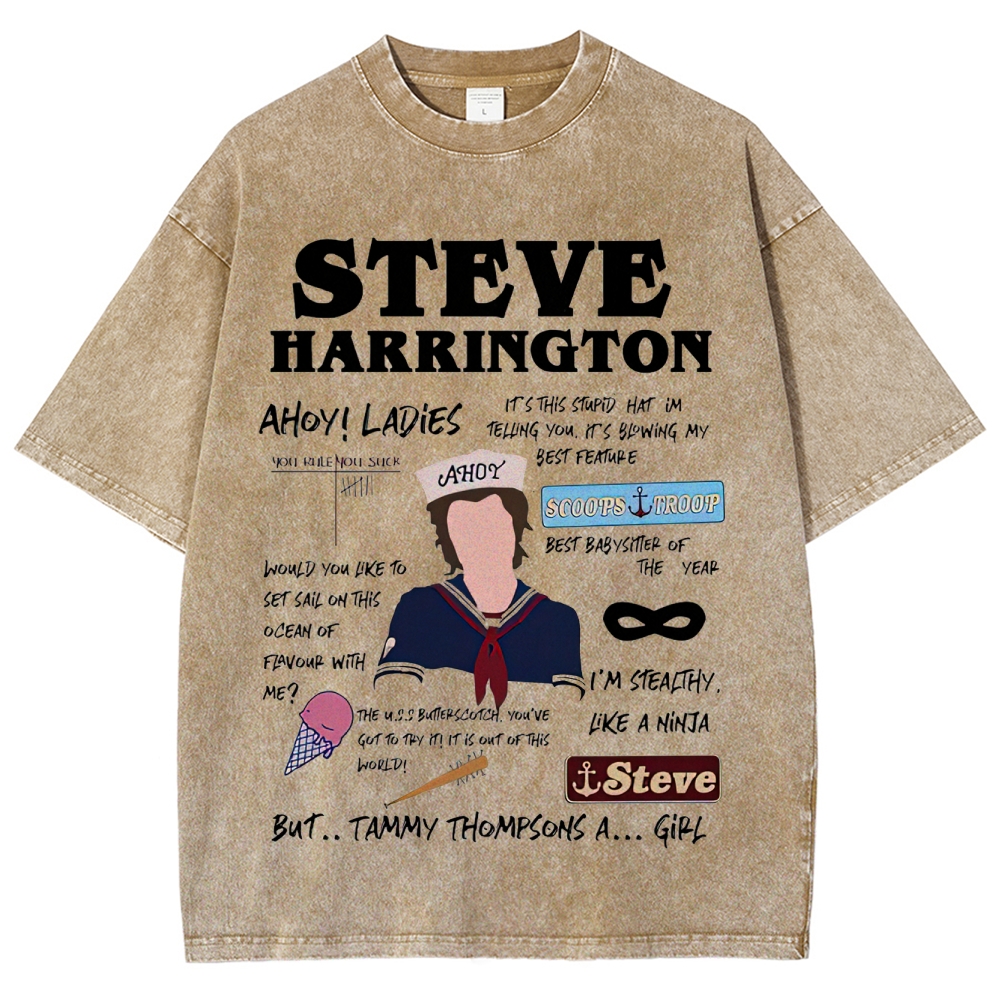 Steve Harrington Scoops Troop Graphic Washed T-Shirt