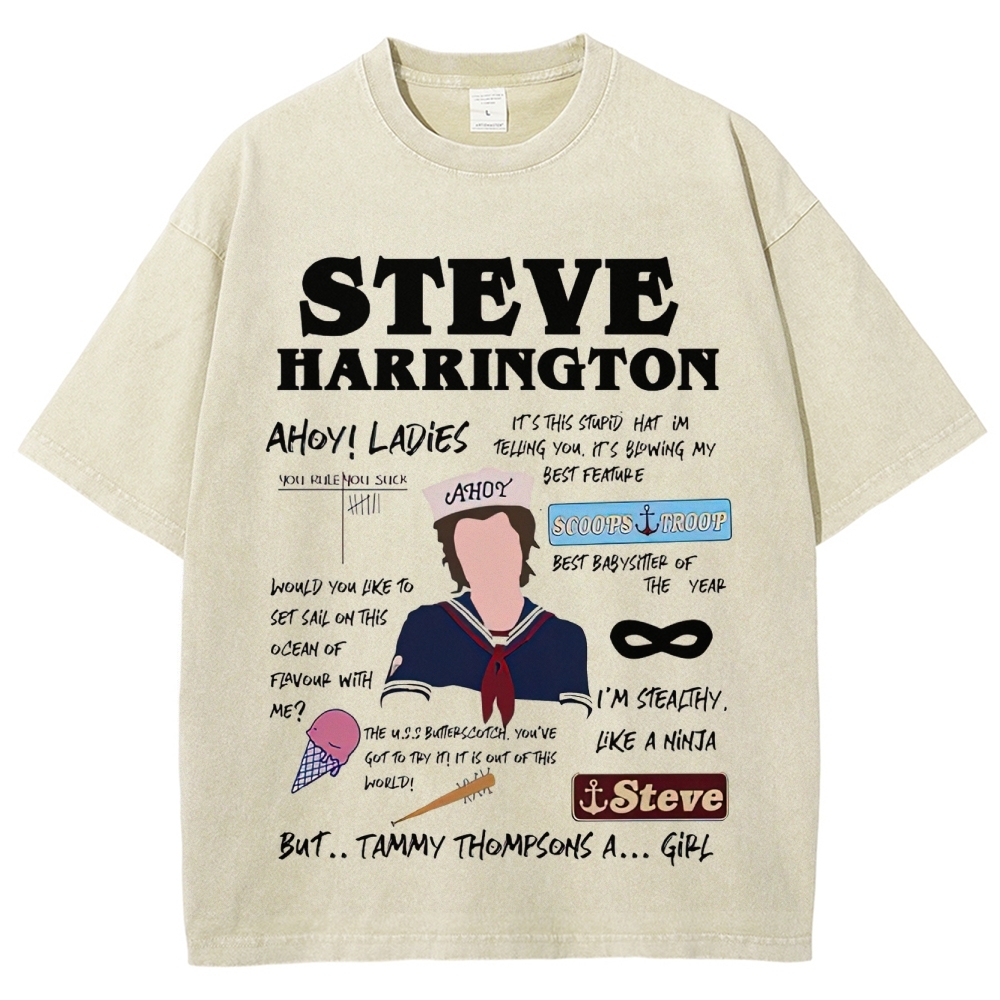 Steve Harrington Scoops Troop Graphic Washed T-Shirt