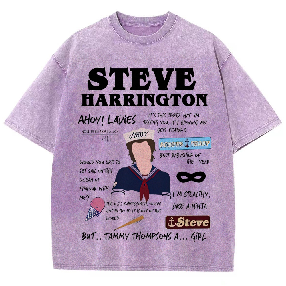 Steve Harrington Scoops Troop Graphic Washed T-Shirt