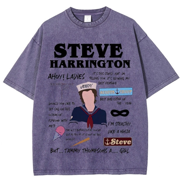 Steve Harrington Scoops Troop Graphic Washed T-Shirt