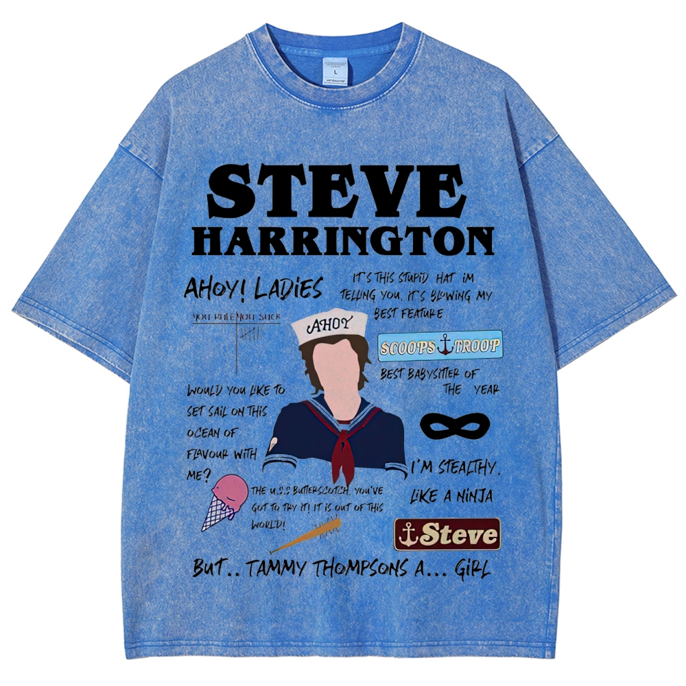 Steve Harrington Scoops Troop Graphic Washed T-Shirt