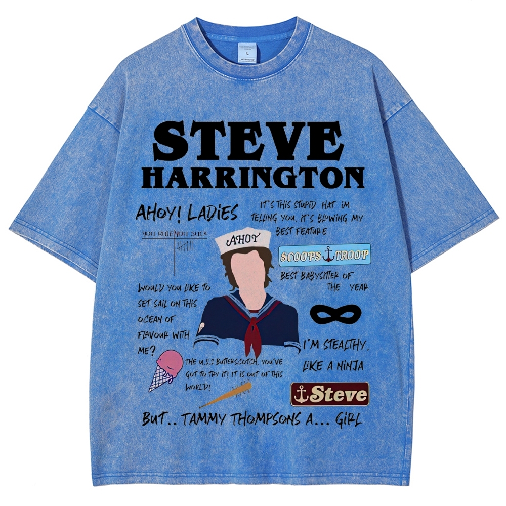 Steve Harrington Scoops Troop Graphic Washed T-Shirt