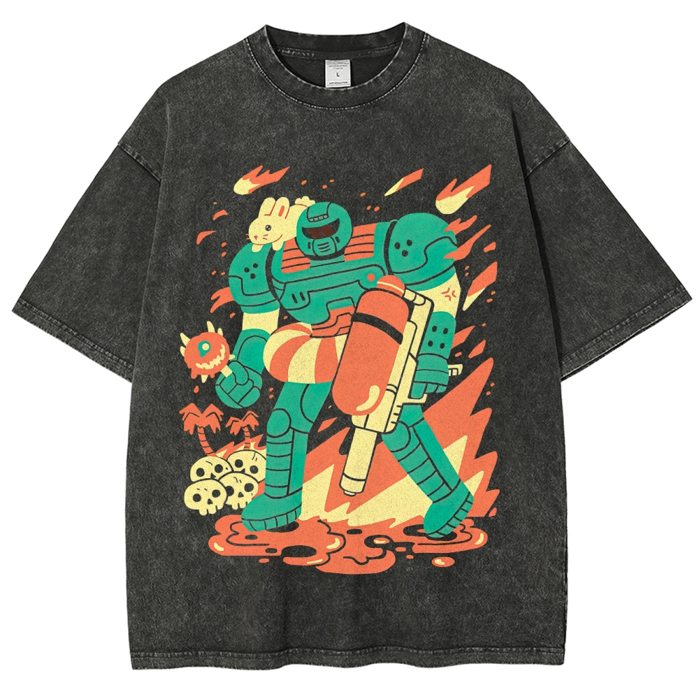 Neon Marauder Battle Graphic Washed T-Shirt