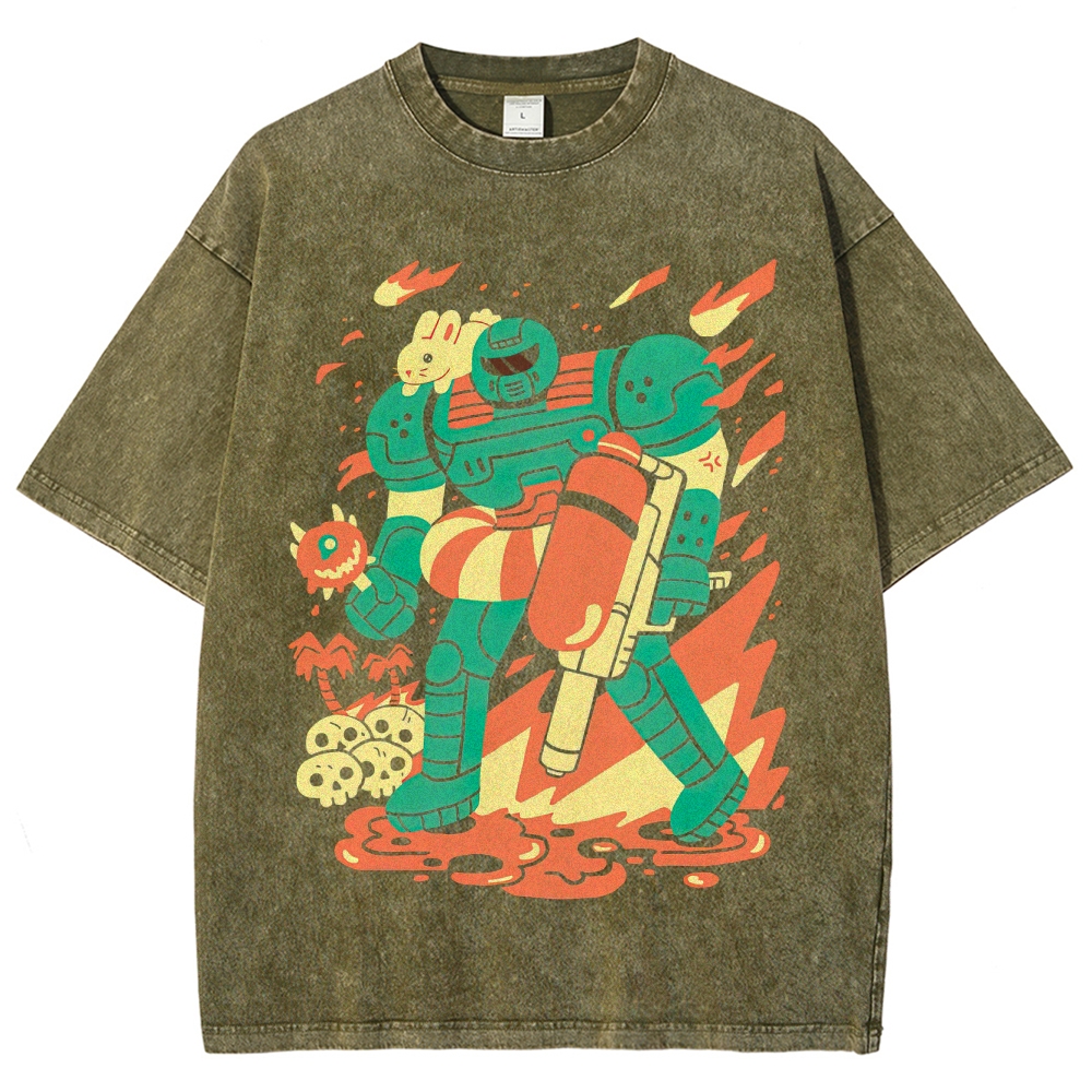 Neon Marauder Battle Graphic Washed T-Shirt
