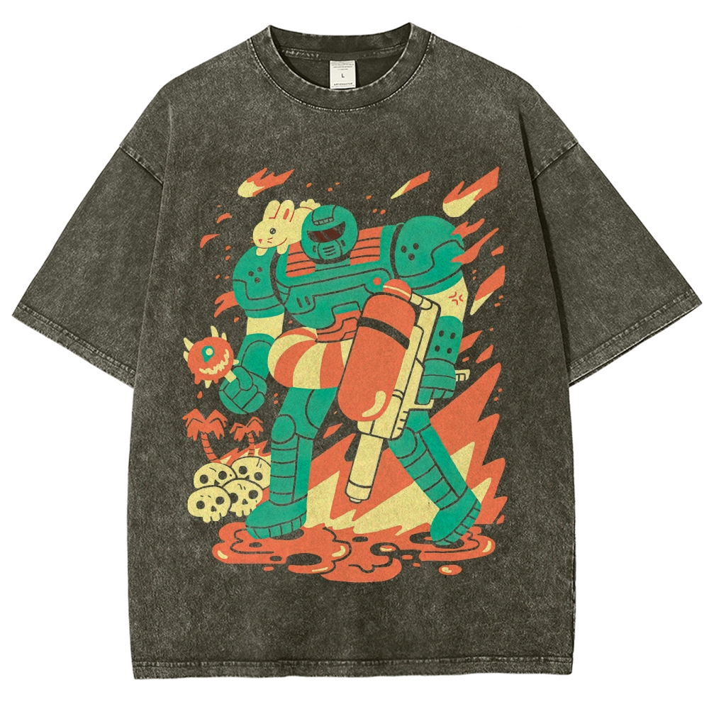 Neon Marauder Battle Graphic Washed T-Shirt