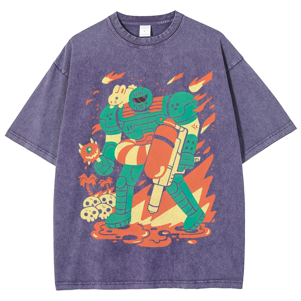 Neon Marauder Battle Graphic Washed T-Shirt