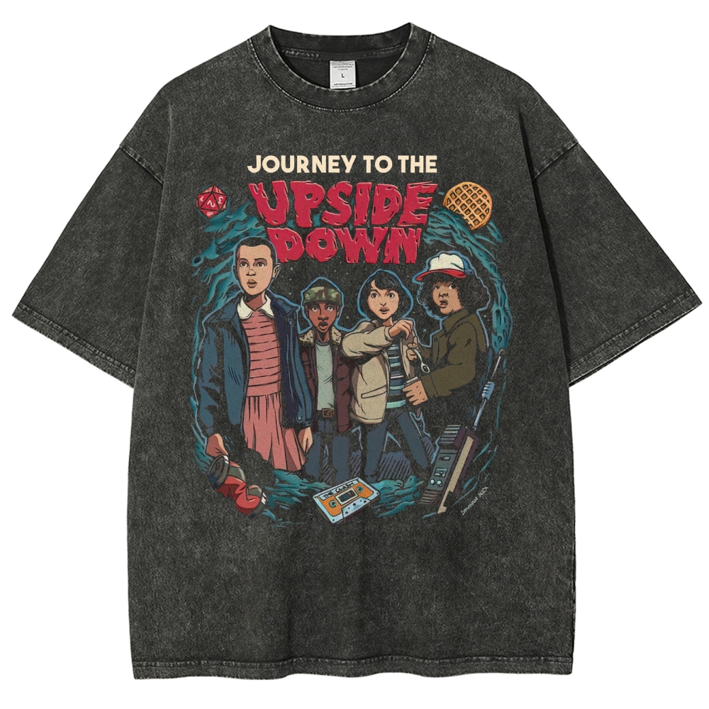 Journey to the Upside Down Crew Graphic Washed T-Shirt