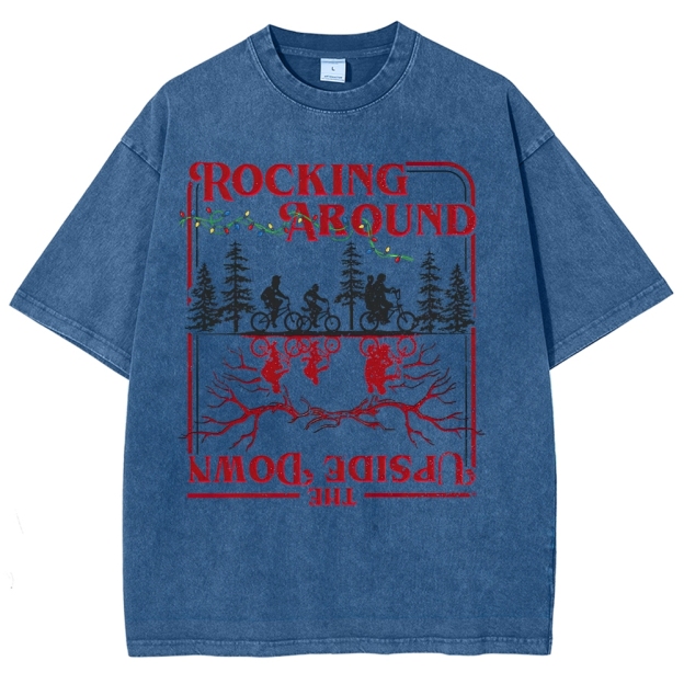 Rocking Around The Up & Side Down  Washed T-Shirt 2601002684
