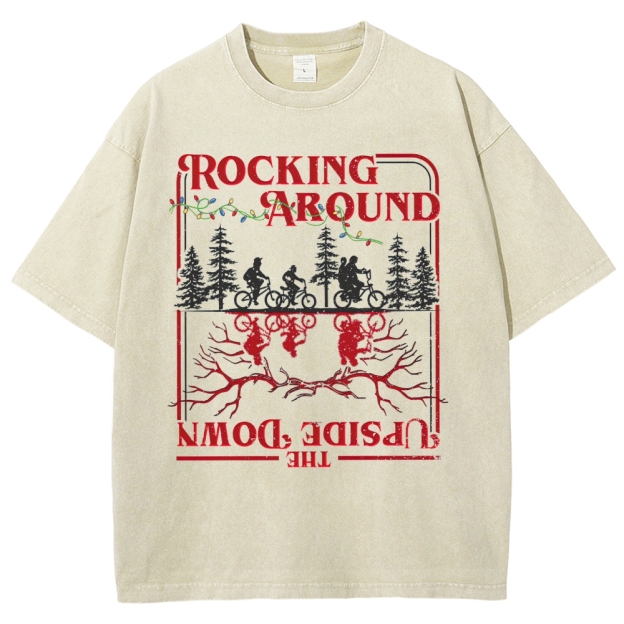 Rocking Around The Up & Side Down  Washed T-Shirt 2601002684