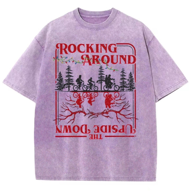 Rocking Around The Up & Side Down  Washed T-Shirt 2601002684