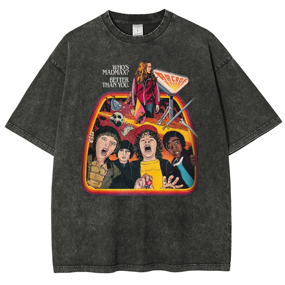 Who's Madmax? Arcade Graphic Washed T-Shirt