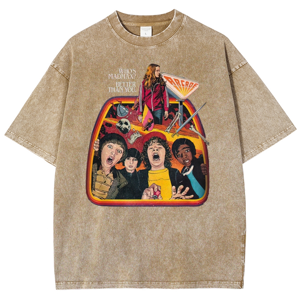 Who's Madmax? Arcade Graphic Washed T-Shirt