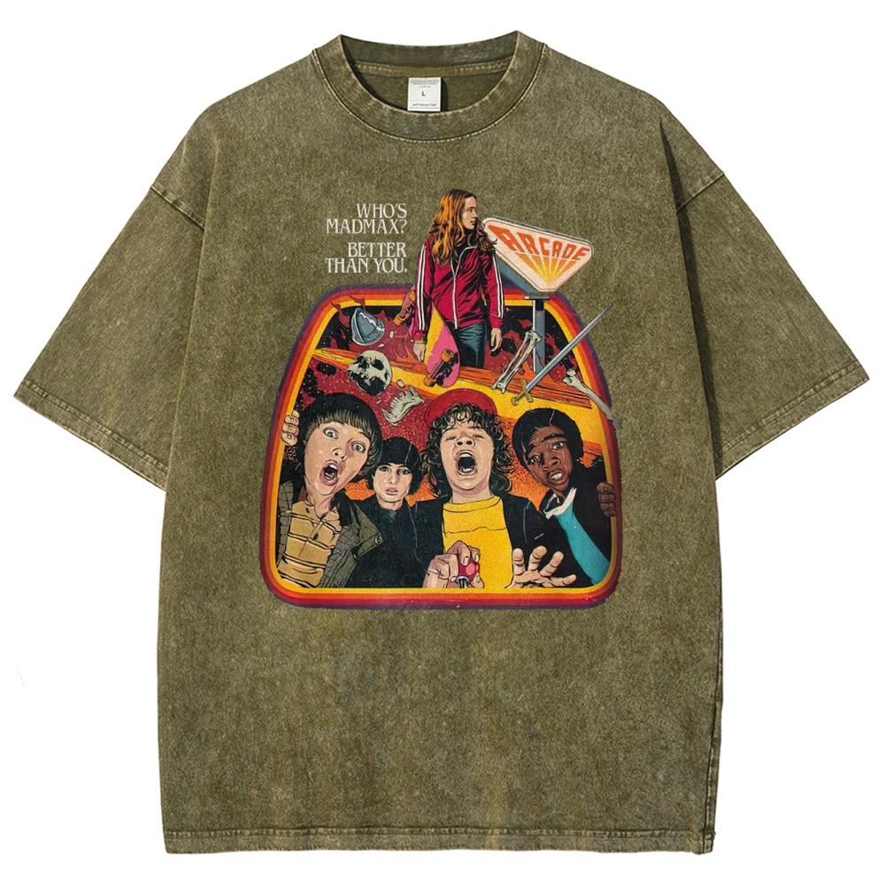 Who's Madmax? Arcade Graphic Washed T-Shirt