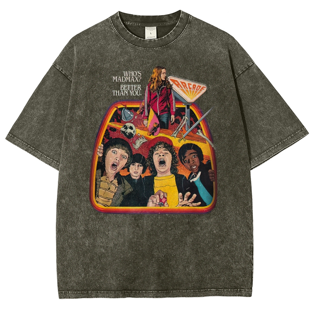 Who's Madmax? Arcade Graphic Washed T-Shirt
