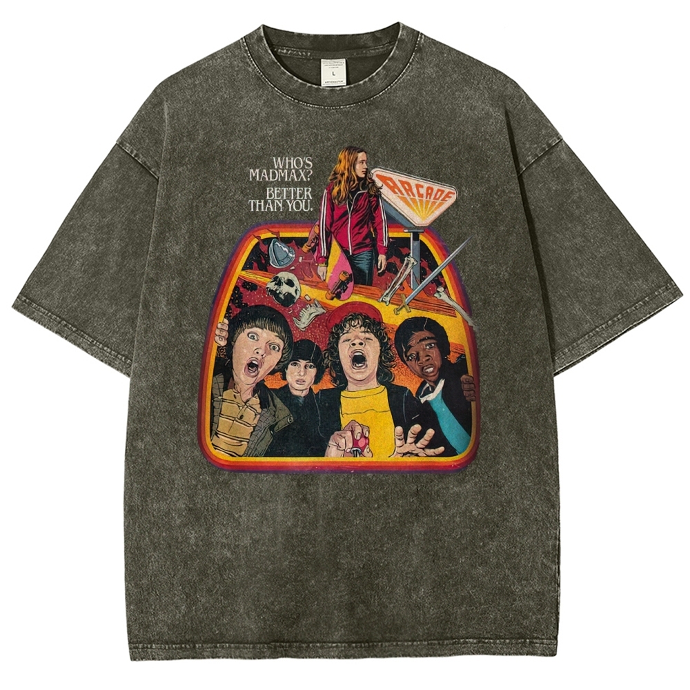 Who's Madmax? Arcade Graphic Washed T-Shirt