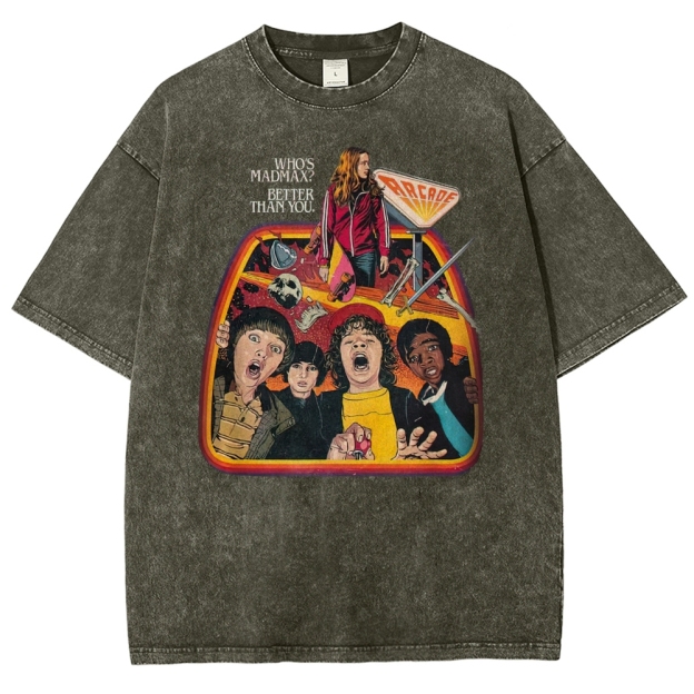 Who's Madmax? Arcade Graphic Washed T-Shirt