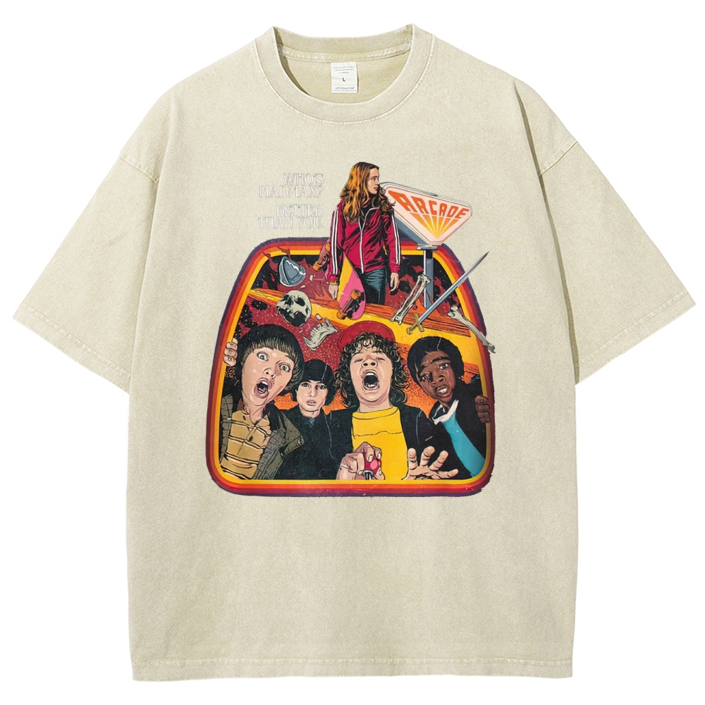 Who's Madmax? Arcade Graphic Washed T-Shirt