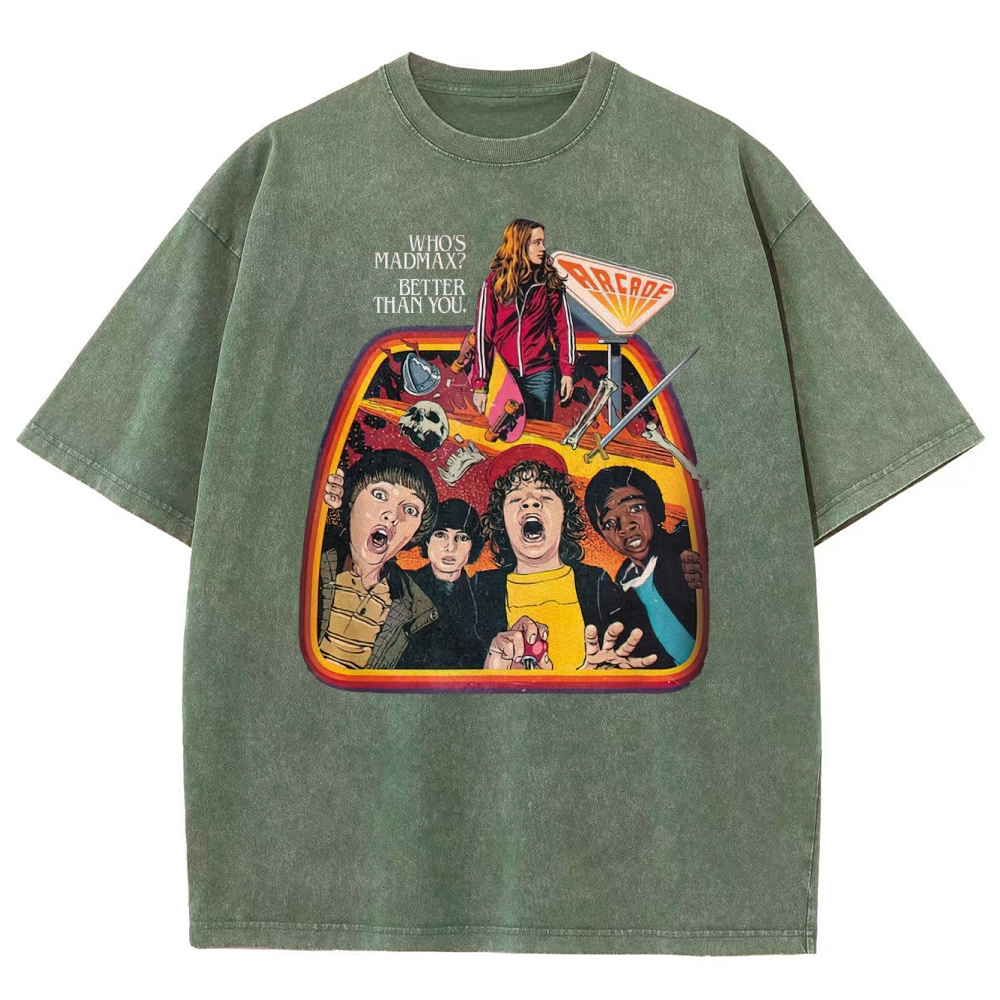 Who's Madmax? Arcade Graphic Washed T-Shirt