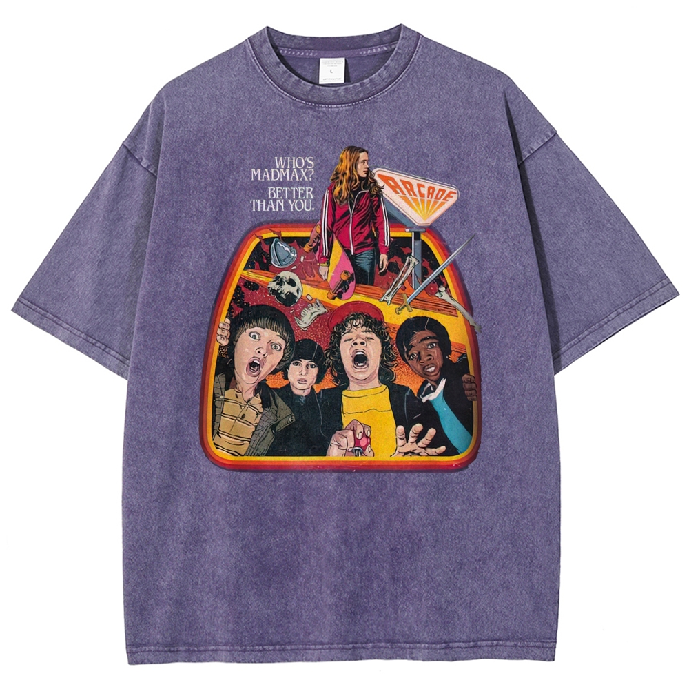 Who's Madmax? Arcade Graphic Washed T-Shirt