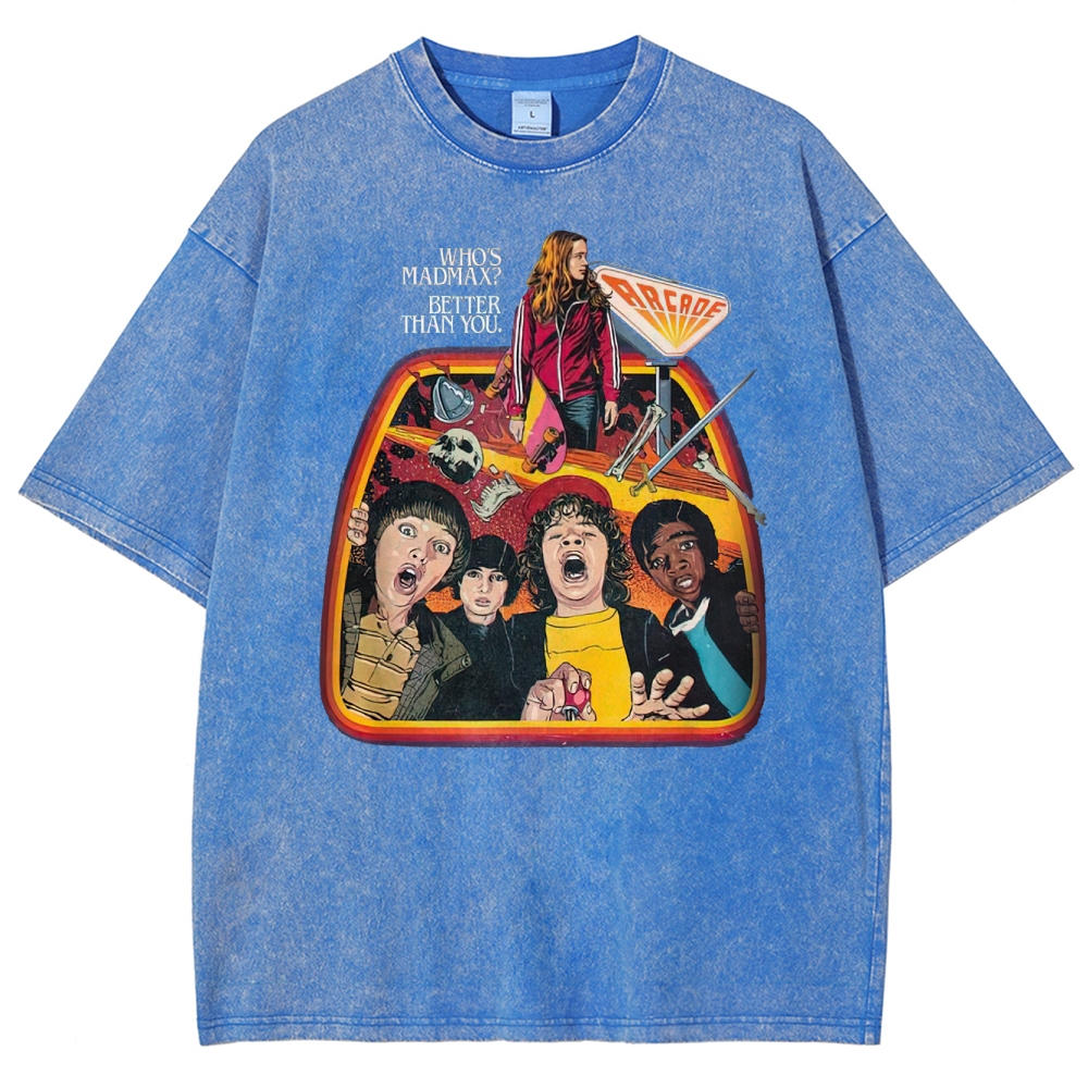 Who's Madmax? Arcade Graphic Washed T-Shirt