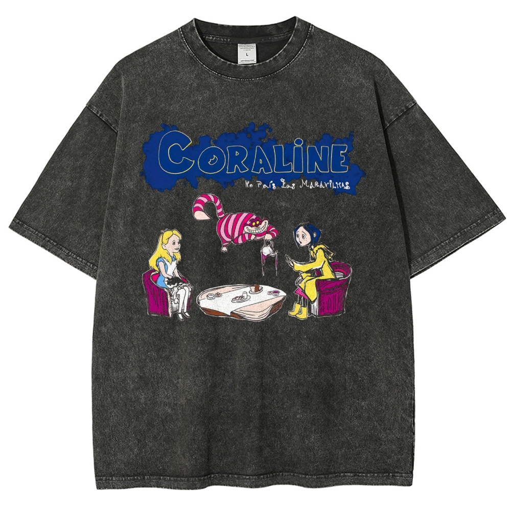 Coraline Tea Party Graphic Washed T-Shirt