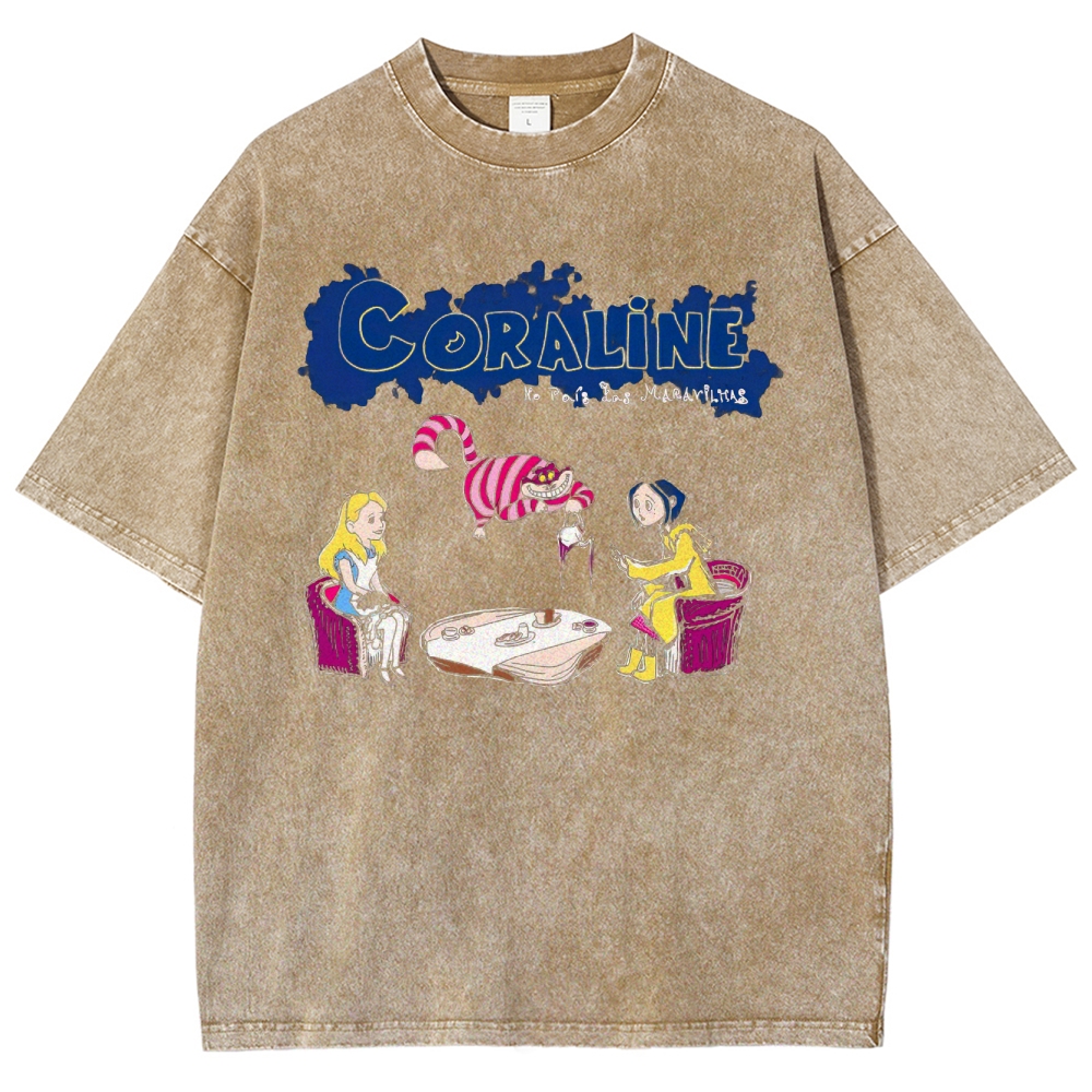 Coraline Tea Party Graphic Washed T-Shirt