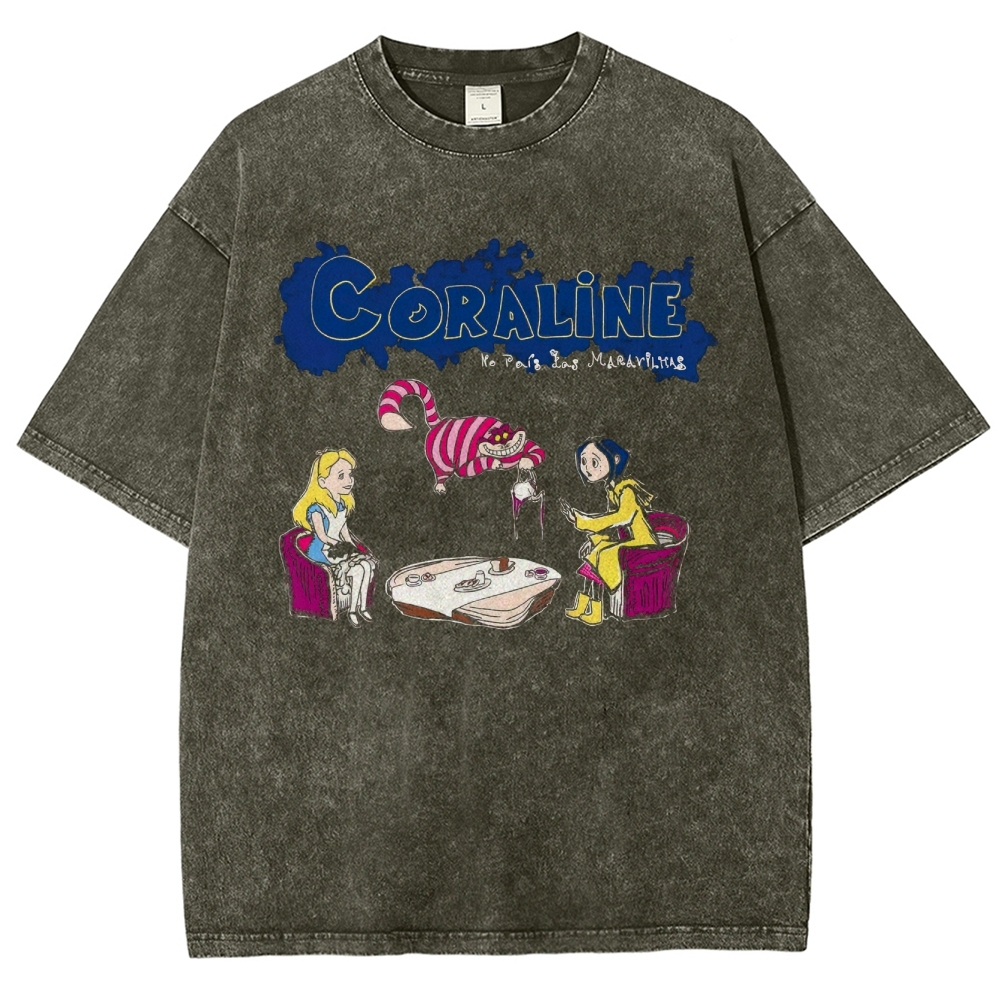 Coraline Tea Party Graphic Washed T-Shirt