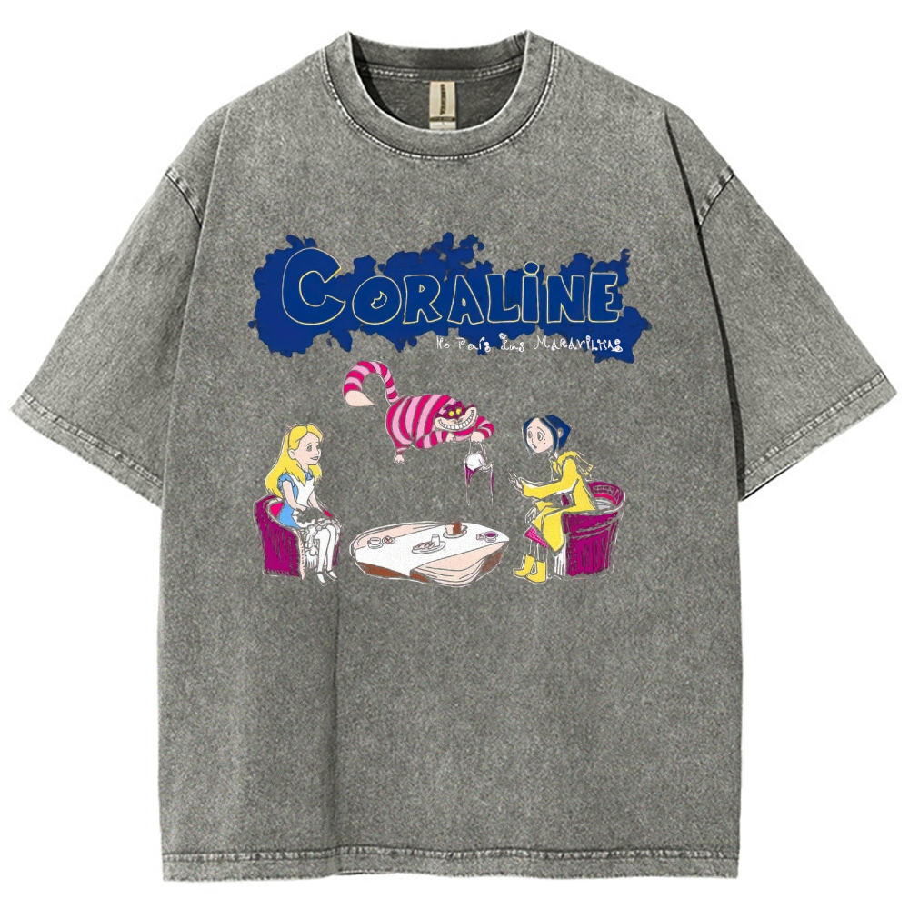 Coraline Tea Party Graphic Washed T-Shirt