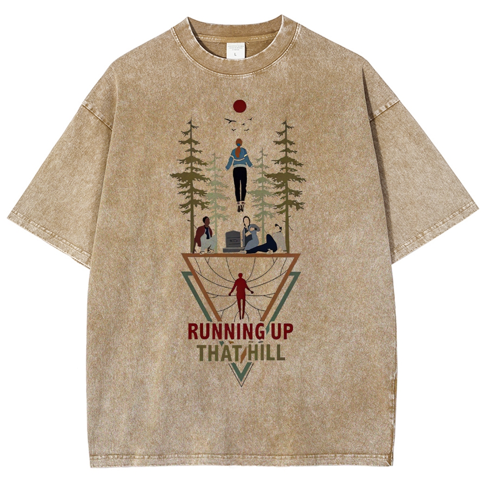 Ritual Forest and Runner Pattern Washed T-Shirt 