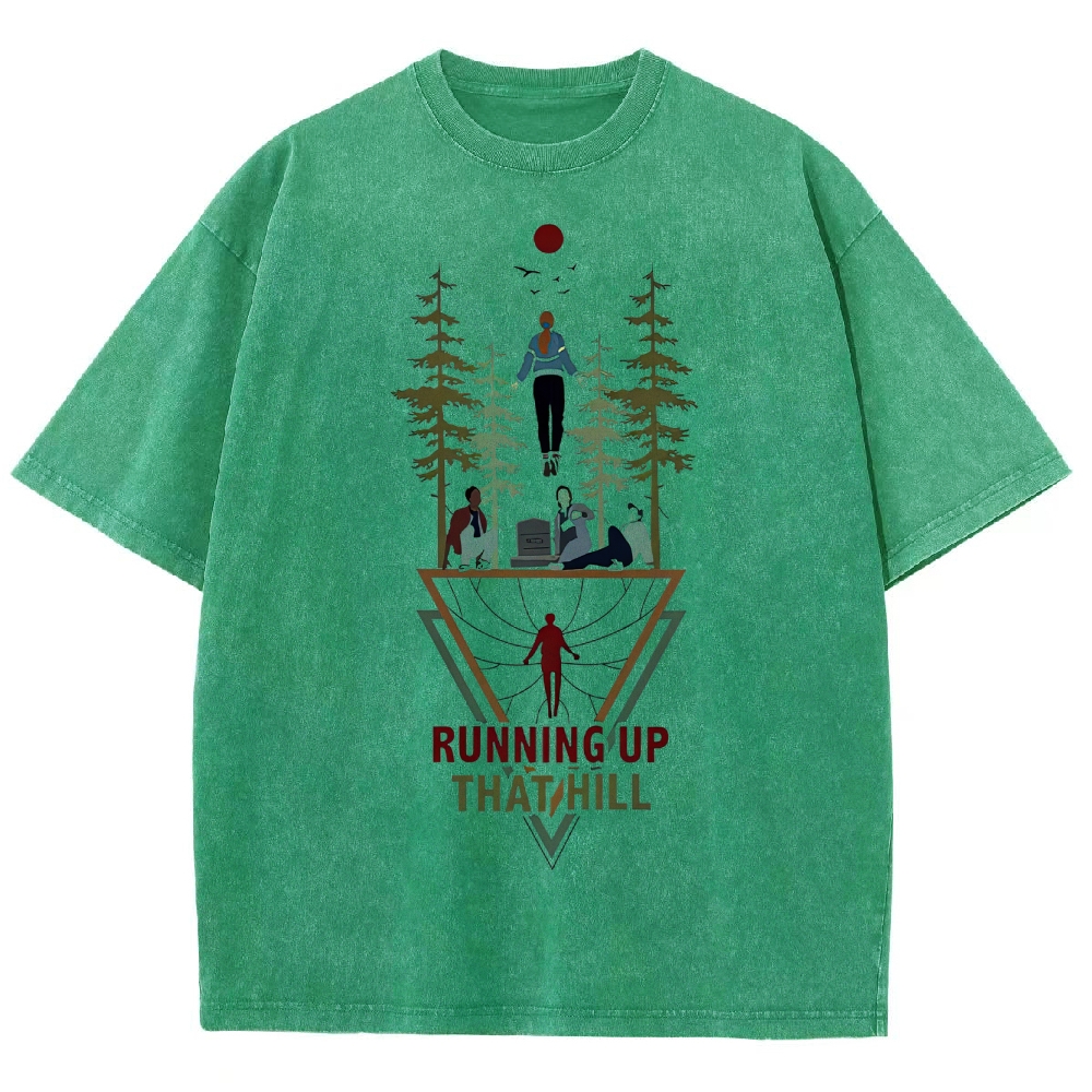 Ritual Forest and Runner Pattern Washed T-Shirt 