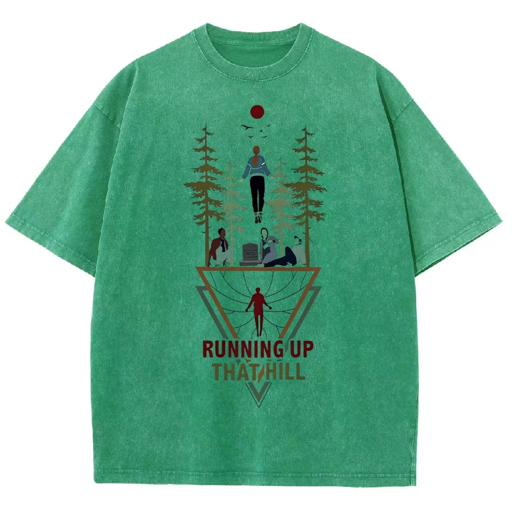 Ritual Forest and Runner Pattern Washed T-Shirt 