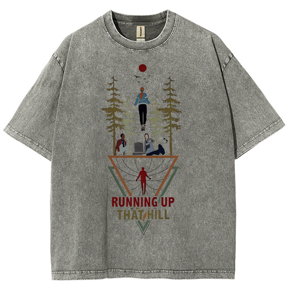 Ritual Forest and Runner Pattern Washed T-Shirt 