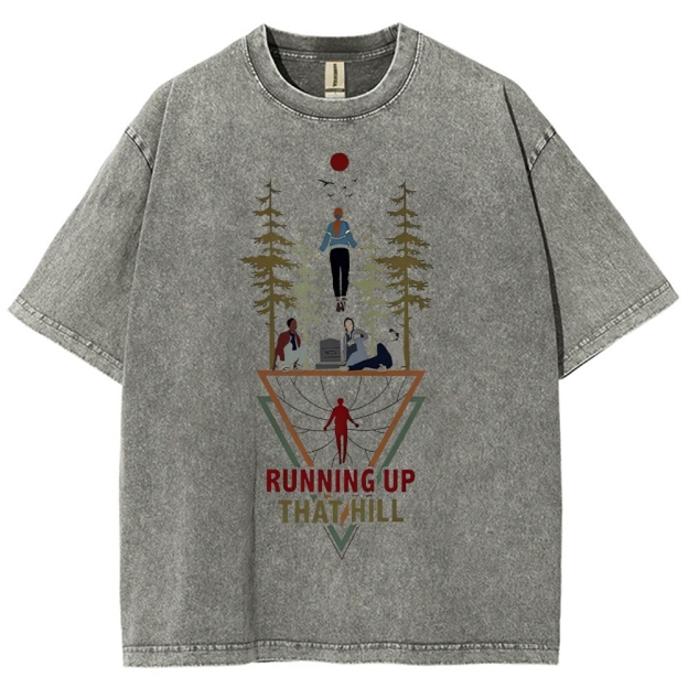 Ritual Forest and Runner Pattern Washed T-Shirt 