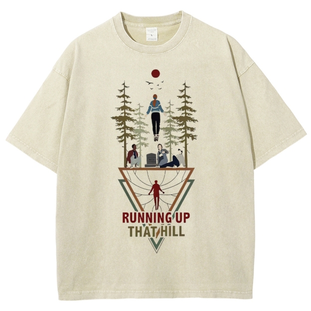 Ritual Forest and Runner Pattern Washed T-Shirt 
