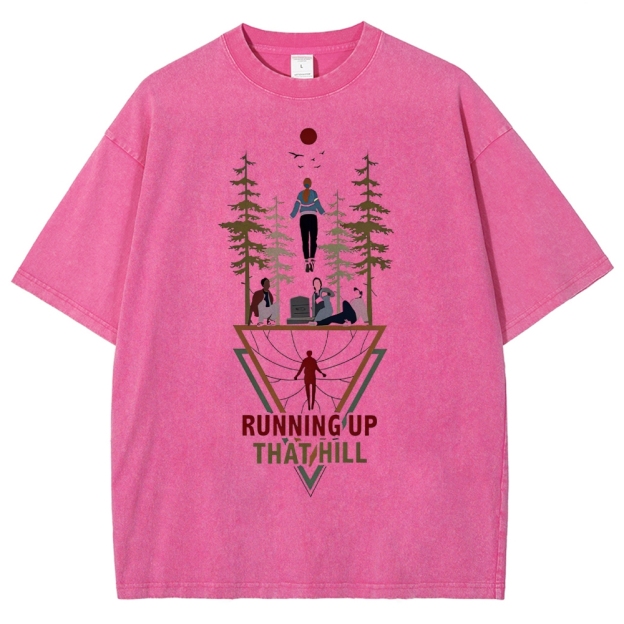 Ritual Forest and Runner Pattern Washed T-Shirt 