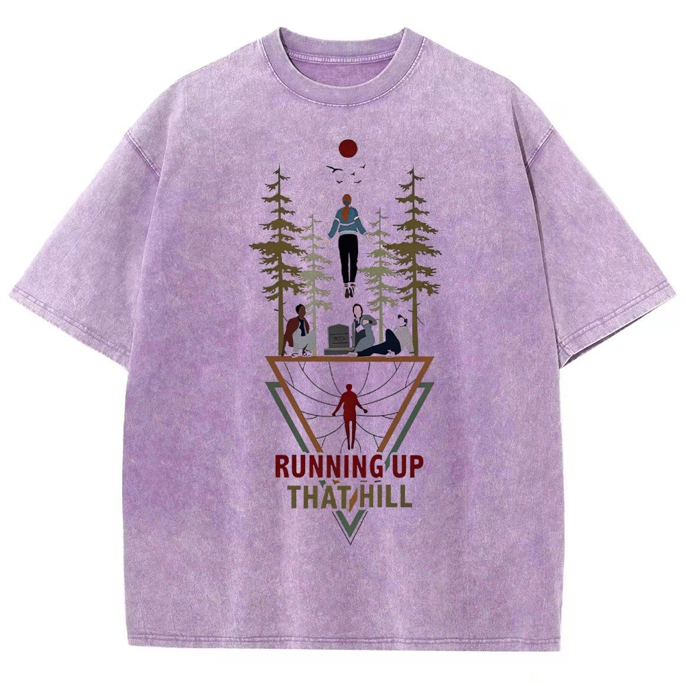 Ritual Forest and Runner Pattern Washed T-Shirt 
