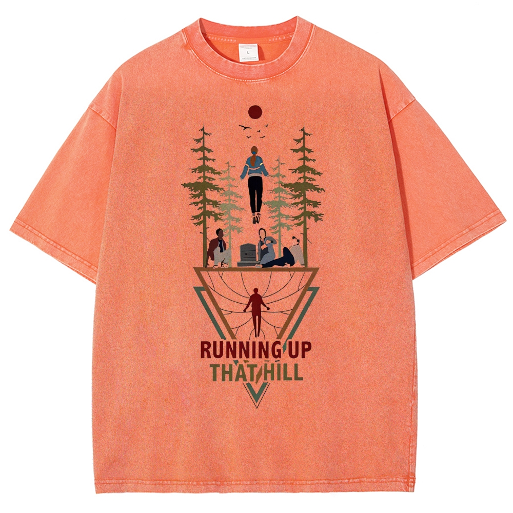Ritual Forest and Runner Pattern Washed T-Shirt 