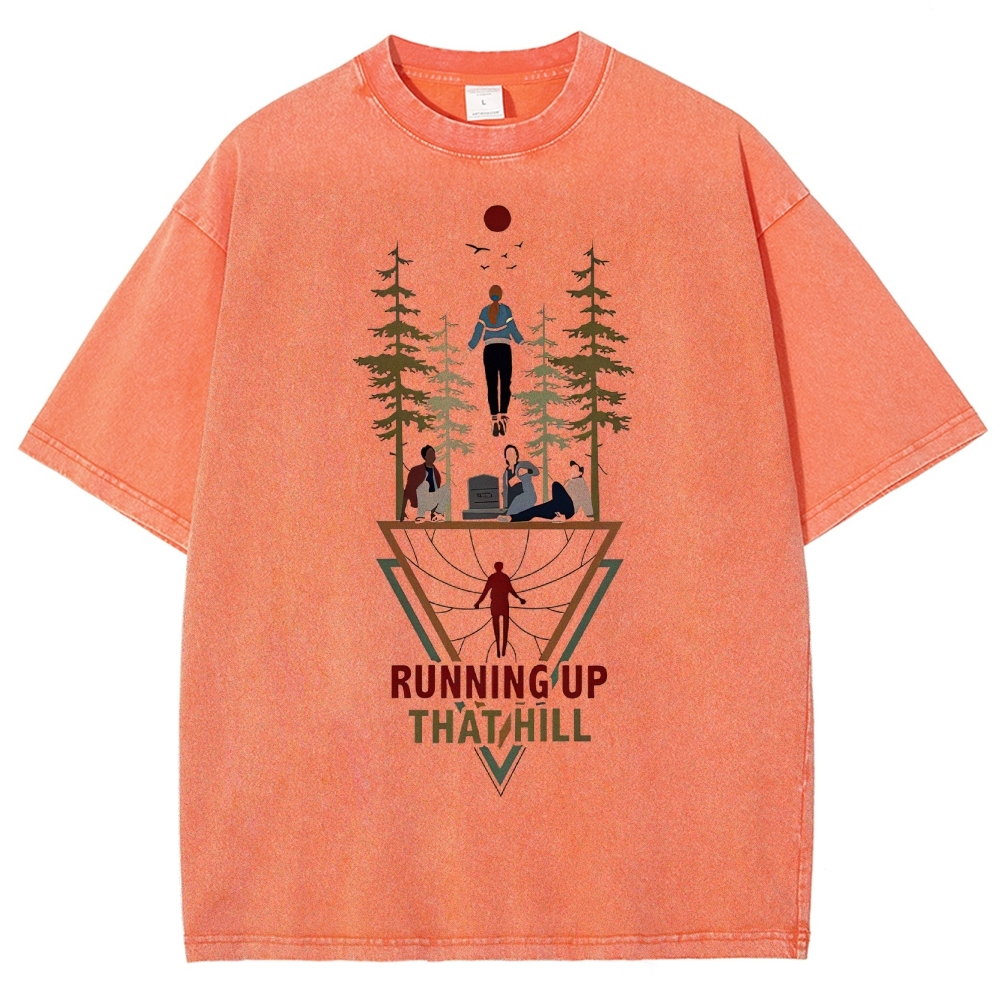 Ritual Forest and Runner Pattern Washed T-Shirt 