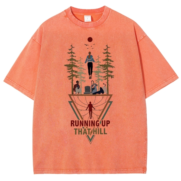 Ritual Forest and Runner Pattern Washed T-Shirt 