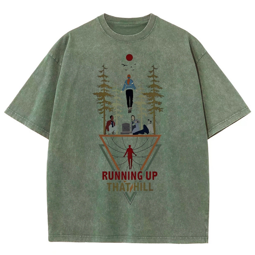 Ritual Forest and Runner Pattern Washed T-Shirt 