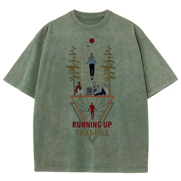 Ritual Forest and Runner Pattern Washed T-Shirt 