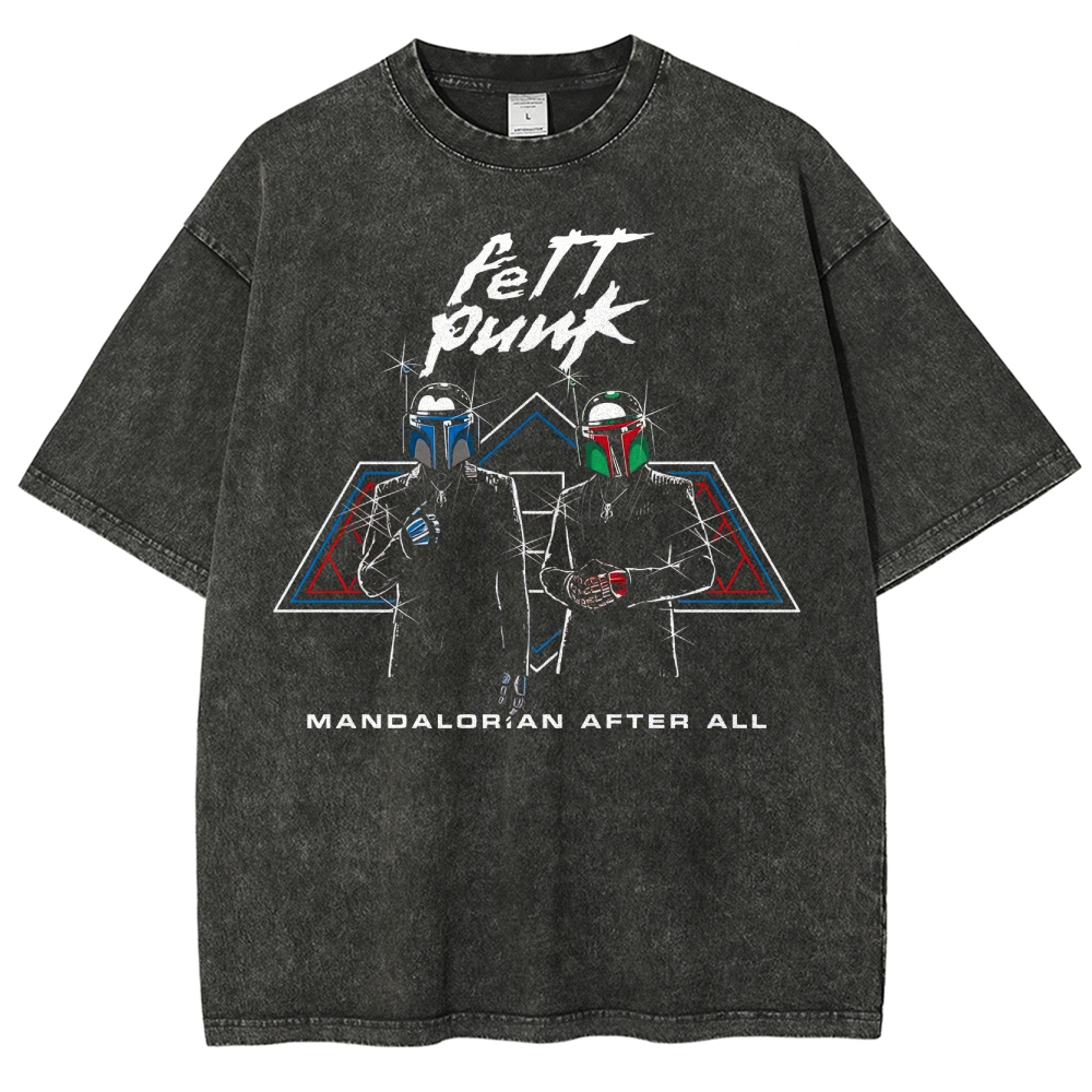 Fett Punk Mandalorian Graphic Washed T-Shirt